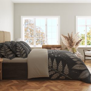 Alternative view of Charcoal Palm Melody Bedding Set