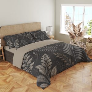 Charcoal Palm Melody Bedding Set - Image 4