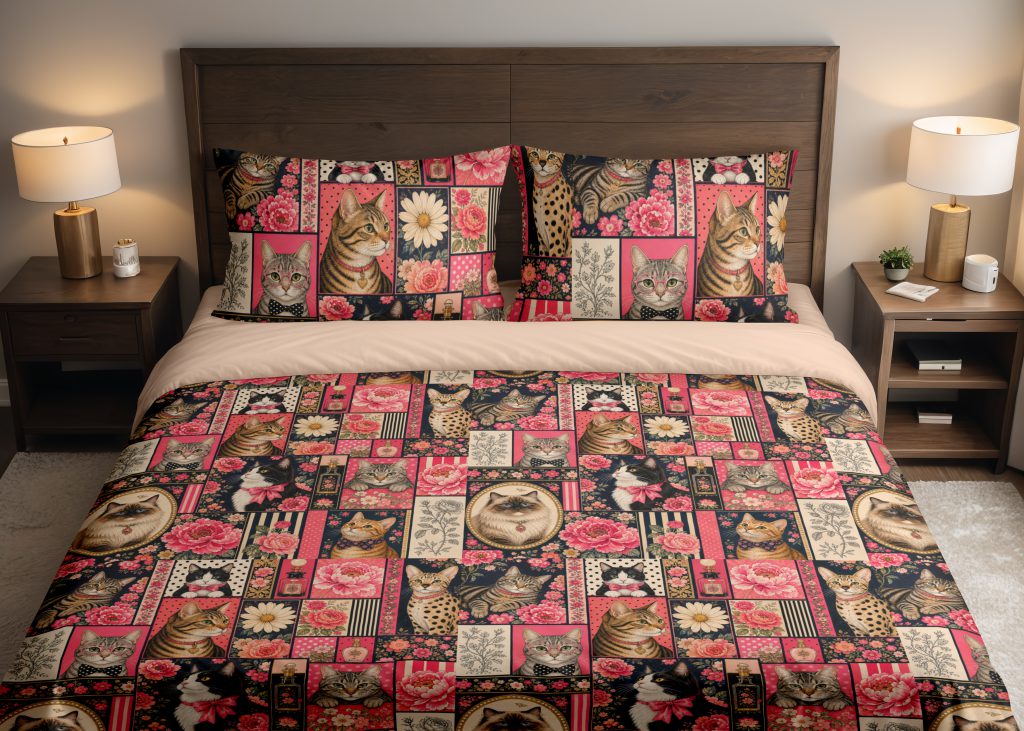 Chintz Cat Curio Mosaic Bedding Set