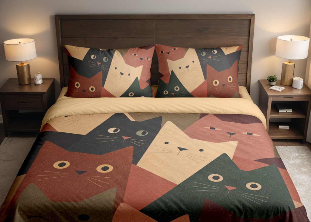 Clay Cat Chorus Bedding Set