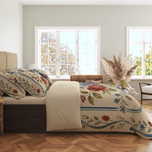 Alternative view of Cobalt Rose Hummingbird Cameo Bedding Set