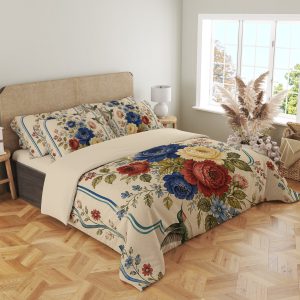 Cobalt Rose Hummingbird Cameo Bedding Set - Image 4