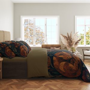 Alternative view of Copper Poppy Cats Bedding Set