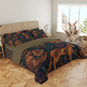 Copper Poppy Cats Bedding Set - Image 4