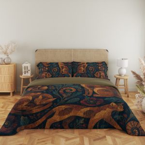 Copper Poppy Cats Bedding Set - Image 5