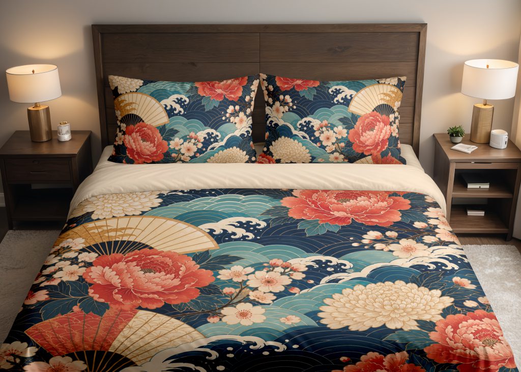 Coral Fan Wave Garden Bedding Set