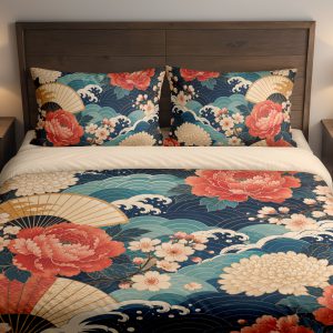 Coral Fan Wave Garden Bedding Set