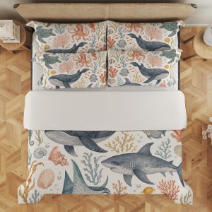 Coral Reef Watercolor Expedition Bedding Set - Image 3