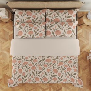 Coral Shellflower Vines Bedding Set - Image 3