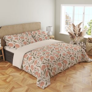 Coral Shellflower Vines Bedding Set - Image 4