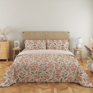 Coral Shellflower Vines Bedding Set - Image 5