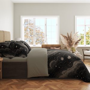 Alternative view of Cosmic Heart Black Cat Bedding Set