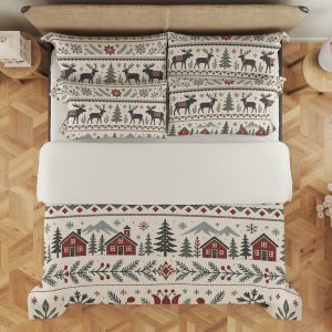 Crimson Nordic Woodland Bedding Set - Image 3