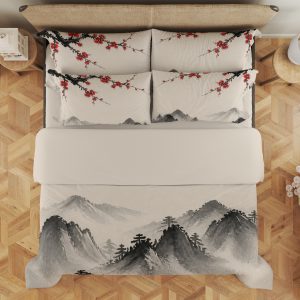 Crimson Plum Mist Peaks Bedding Set - Image 3