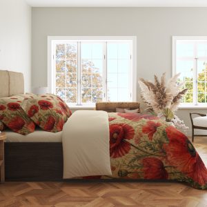 Alternative view of Crimson Poppy Meadow Bedding Set