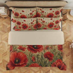 Crimson Poppy Meadow Bedding Set - Image 3