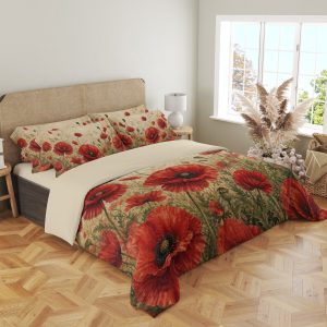 Crimson Poppy Meadow Bedding Set - Image 4