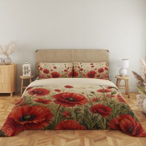 Crimson Poppy Meadow Bedding Set - Image 5