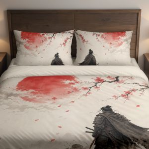 Crimson Ronin Blossom Moon Bedding Set