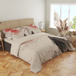 Crimson Ronin Blossom Moon Bedding Set - Image 4