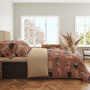 Alternative view of Dusty Rose Cat Scatter Bedding Set