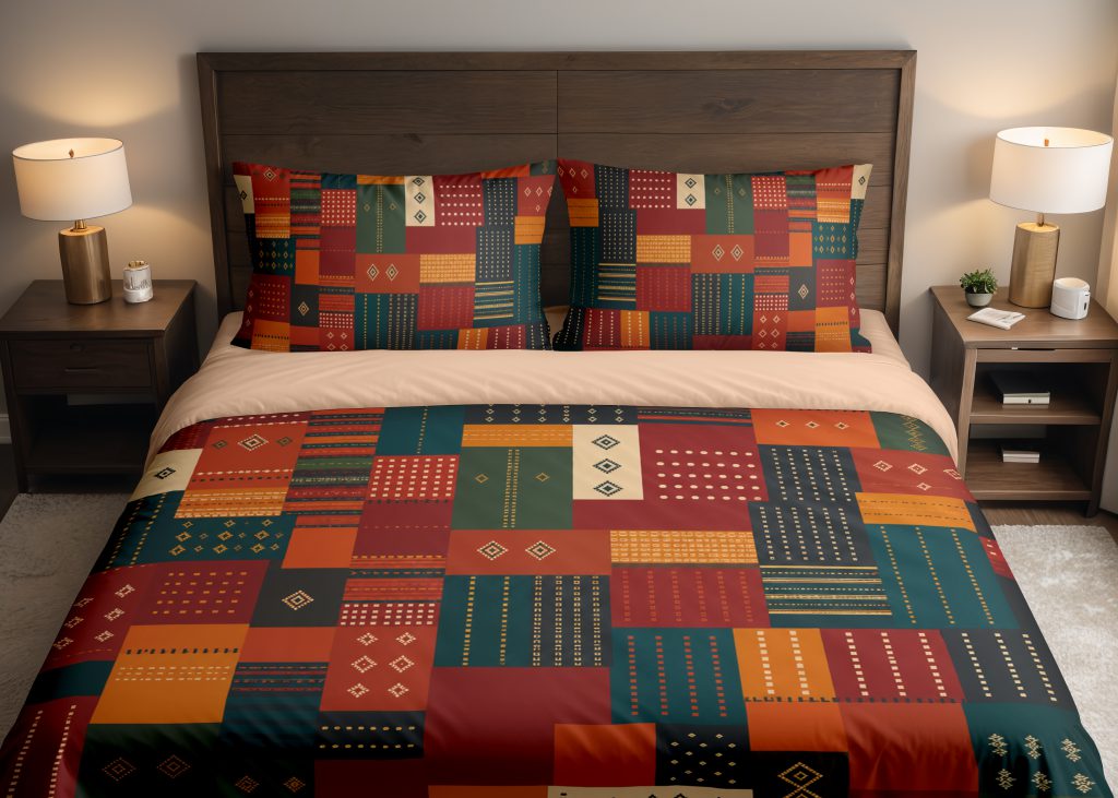 Ember Souk Tilework Bedding Set mockup 1