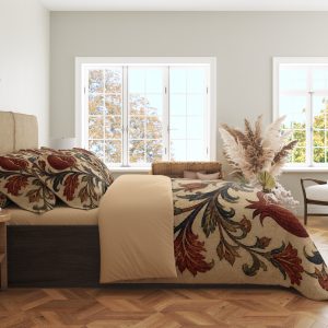 Alternative view of Garnet Pomegranate Arabesque Bedding Set