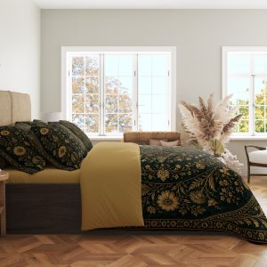 Alternative view of Gilded Emerald Herbarium Ring Bedding Set