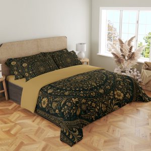 Gilded Emerald Herbarium Ring Bedding Set - Image 4