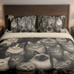 Graphite Cat Gallery Bedding Set