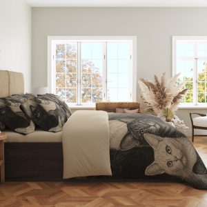 Alternative view of Graphite Cat Gallery Bedding Set