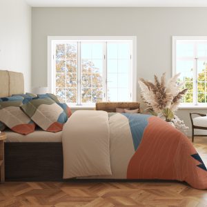 Harbor Clay Mountain Lines Bedding Set mockup 2