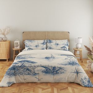 Indigo Harbor Toile Chronicle Bedding Set - Image 5