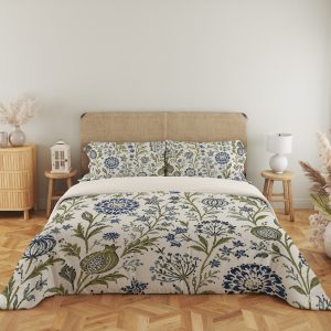 Indigo Olive Blockprint Garden Bedding Set - Image 5