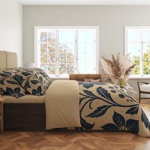 Alternative view of Indigo Parchment Folk Bloom Bedding Set