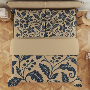 Indigo Parchment Folk Bloom Bedding Set - Image 3