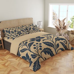 Indigo Parchment Folk Bloom Bedding Set - Image 4