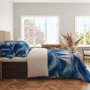 Alternative view of Indigo Sailboat Wave Passage Bedding Set