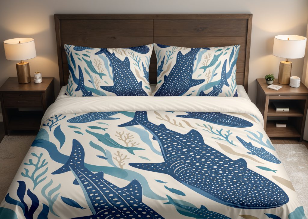 Indigo Whale Shark Shoal Bedding Set