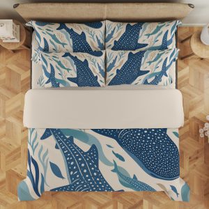 Indigo Whale Shark Shoal Bedding Set - Image 3