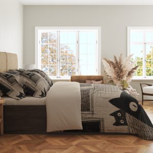 Alternative view of Ink Window Cat Portraits Bedding Set