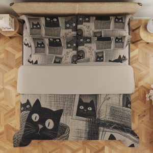 Ink Window Cat Portraits Bedding Set - Image 3