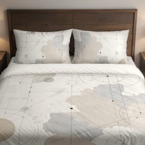 Ivory Cartographer Diagram Atlas Bedding Set