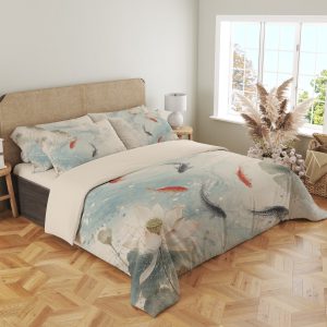 Ivory Lotus Koi Passage Bedding Set - Image 4