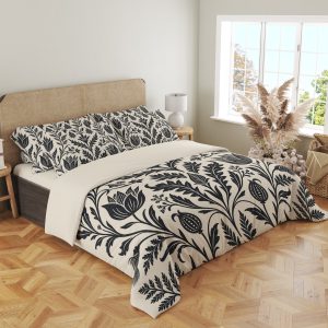 Ivory Nocturne Folklore Damask Bedding Set - Image 4