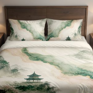 Jade Blush Pagoda Vein Bedding Set