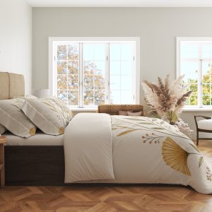 Alternative view of Linen Saffron Seedhead Procession Bedding Set