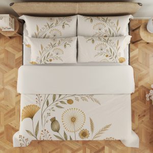 Linen Saffron Seedhead Procession Bedding Set - Image 3