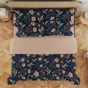 Midnight Hummingbird Blossom Bedding Set - Image 3