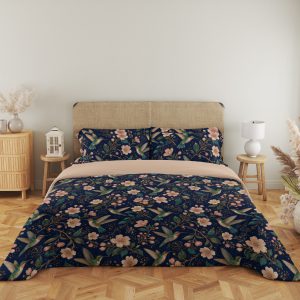 Midnight Hummingbird Blossom Bedding Set - Image 5